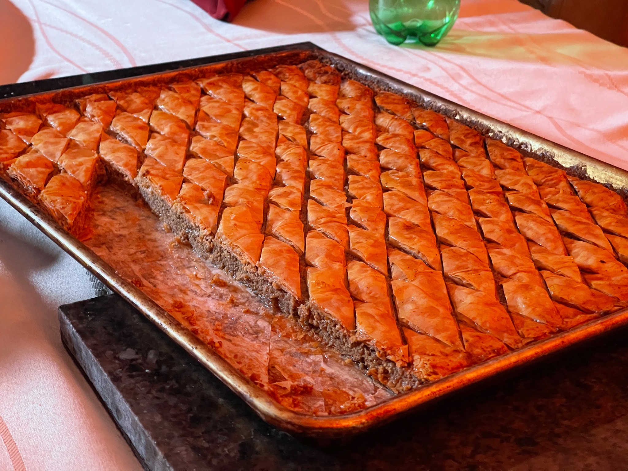 The baklava set up nicely
