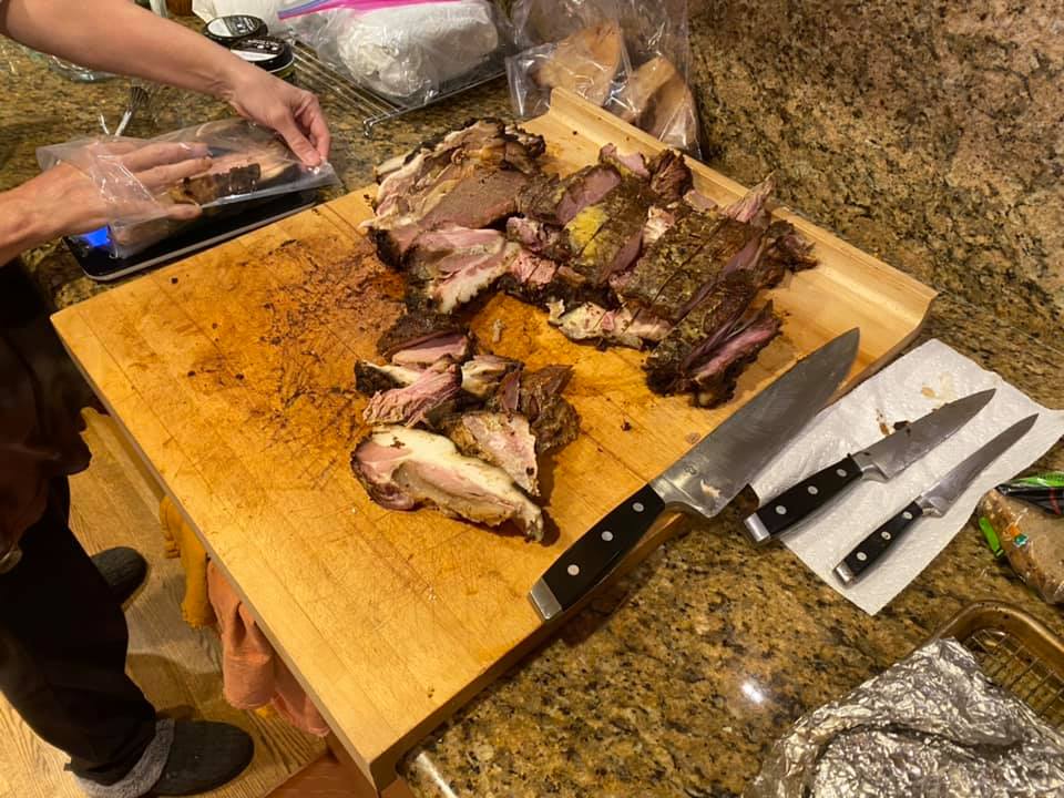 Two smoked pork shoulders…